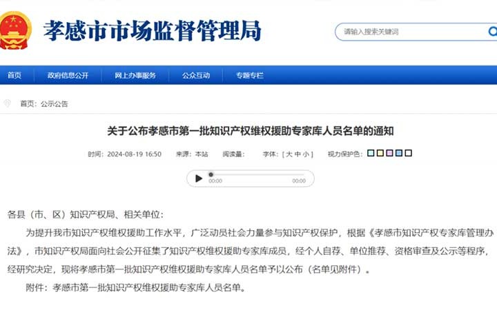 Seven Experts from Sunshine IP Selected for the First Intellectual Property Rights Protection Assistance Expert Database in Xiaogan City, Hubei Province
